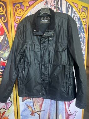 Barbour Black Men's Waxed Coat with Cord Collar-“So Help Me Todd”